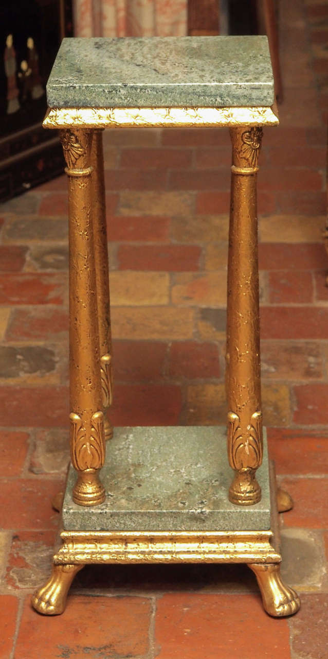 Marble Topped Footed Side Table.