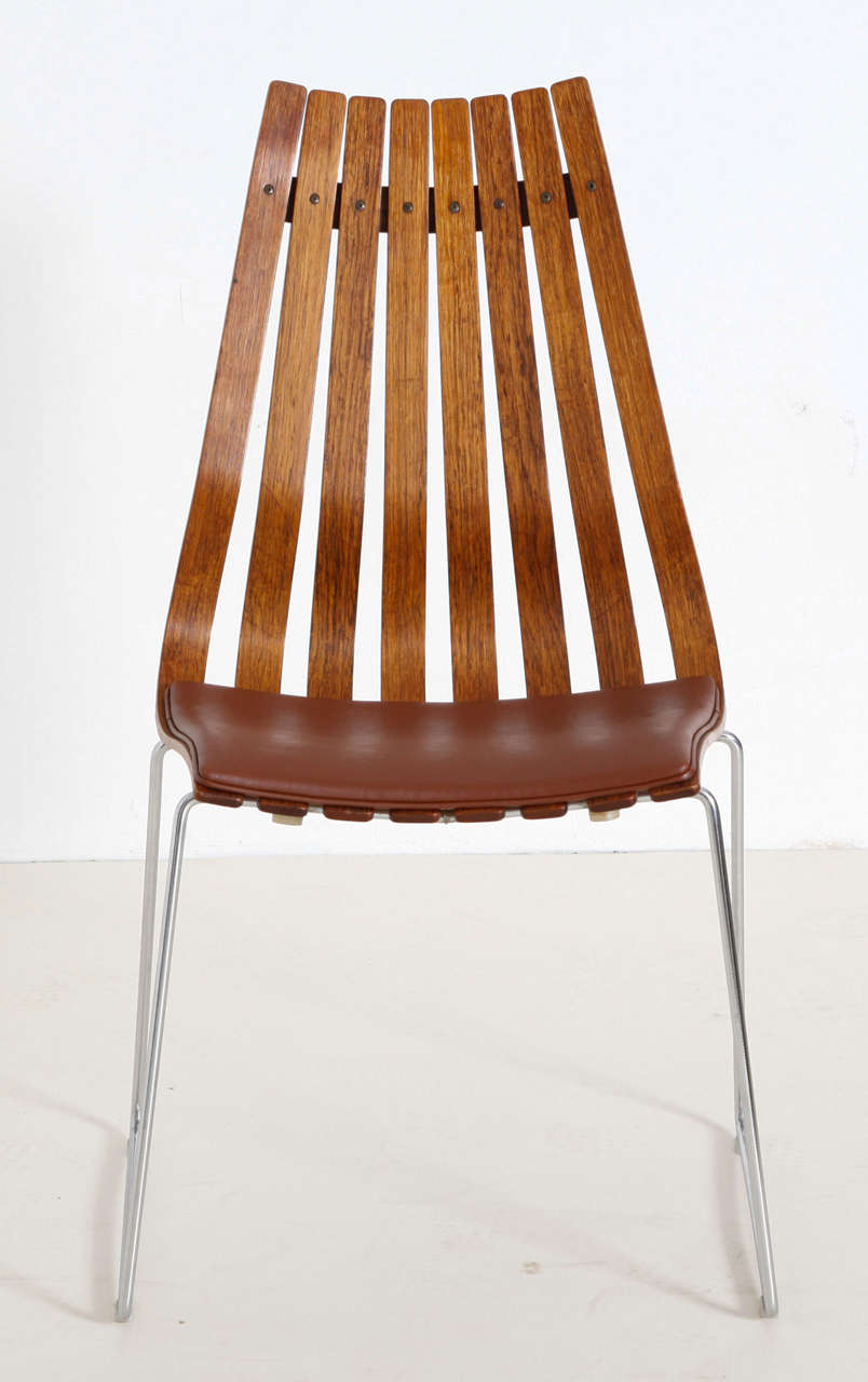 Four chairs designed by Hans Brattrud, Norway 1970s made by Hove, Oslo.
Chairs in rosewood.