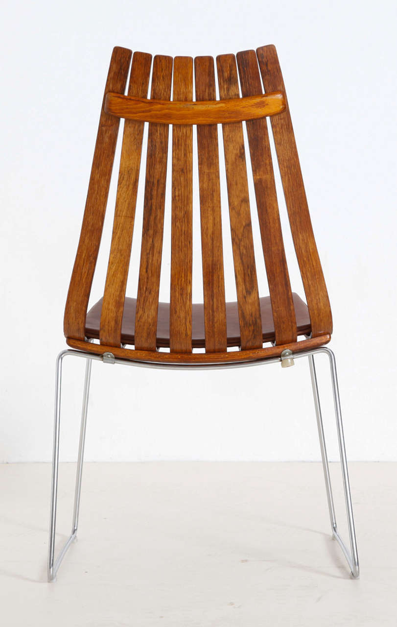 Late 20th Century Four Rosewood Hans Brattrud Chairs, 1970 For Sale