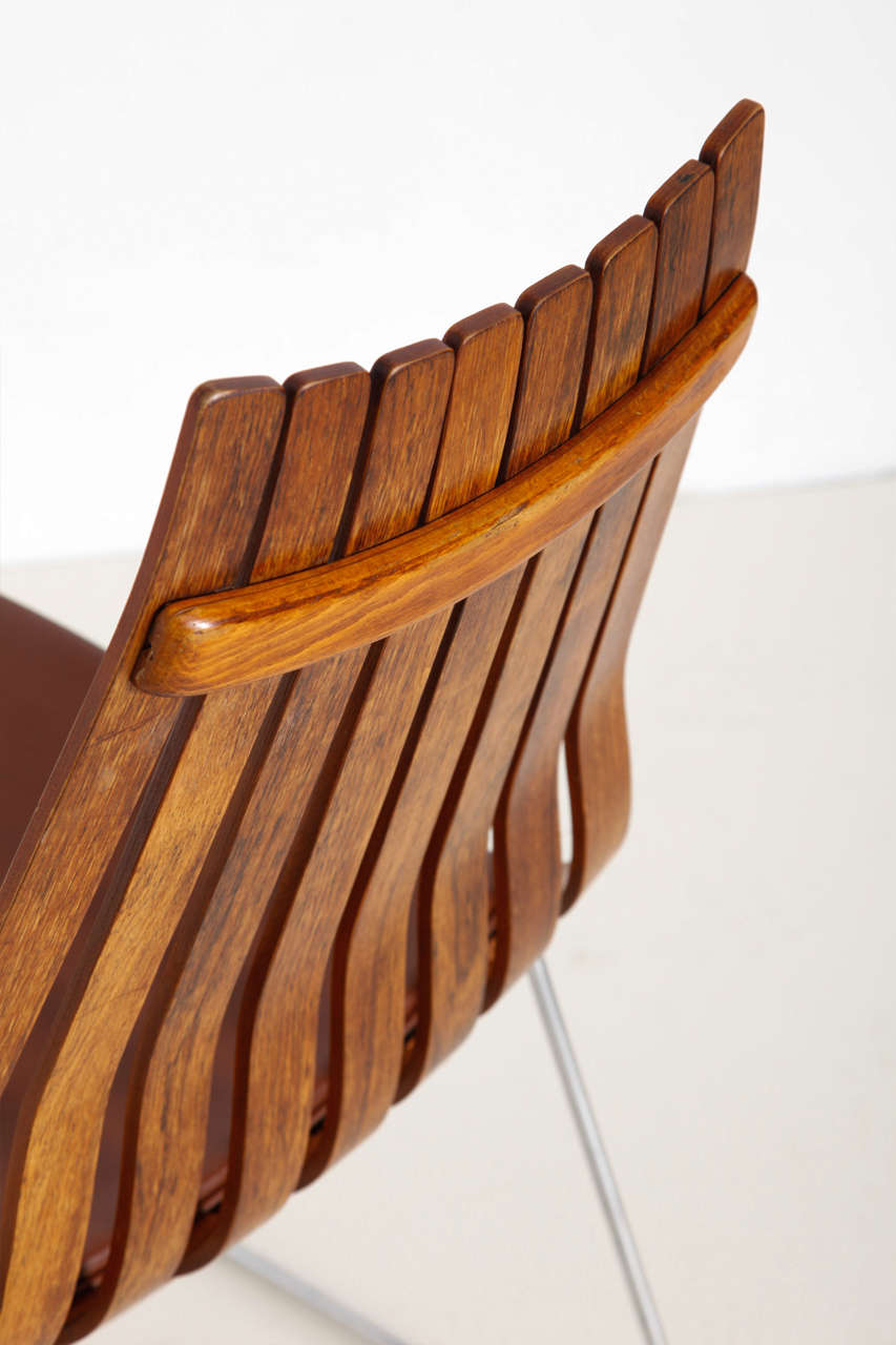 Four Rosewood Hans Brattrud Chairs, 1970 For Sale 1