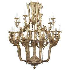 Large 24-Light Bronze Dutch Rococo Style Chandelier