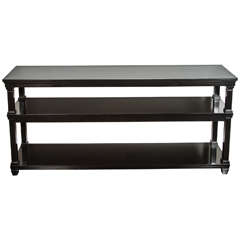 Vintage Two-Tiered Console Table in Ebonized Finish