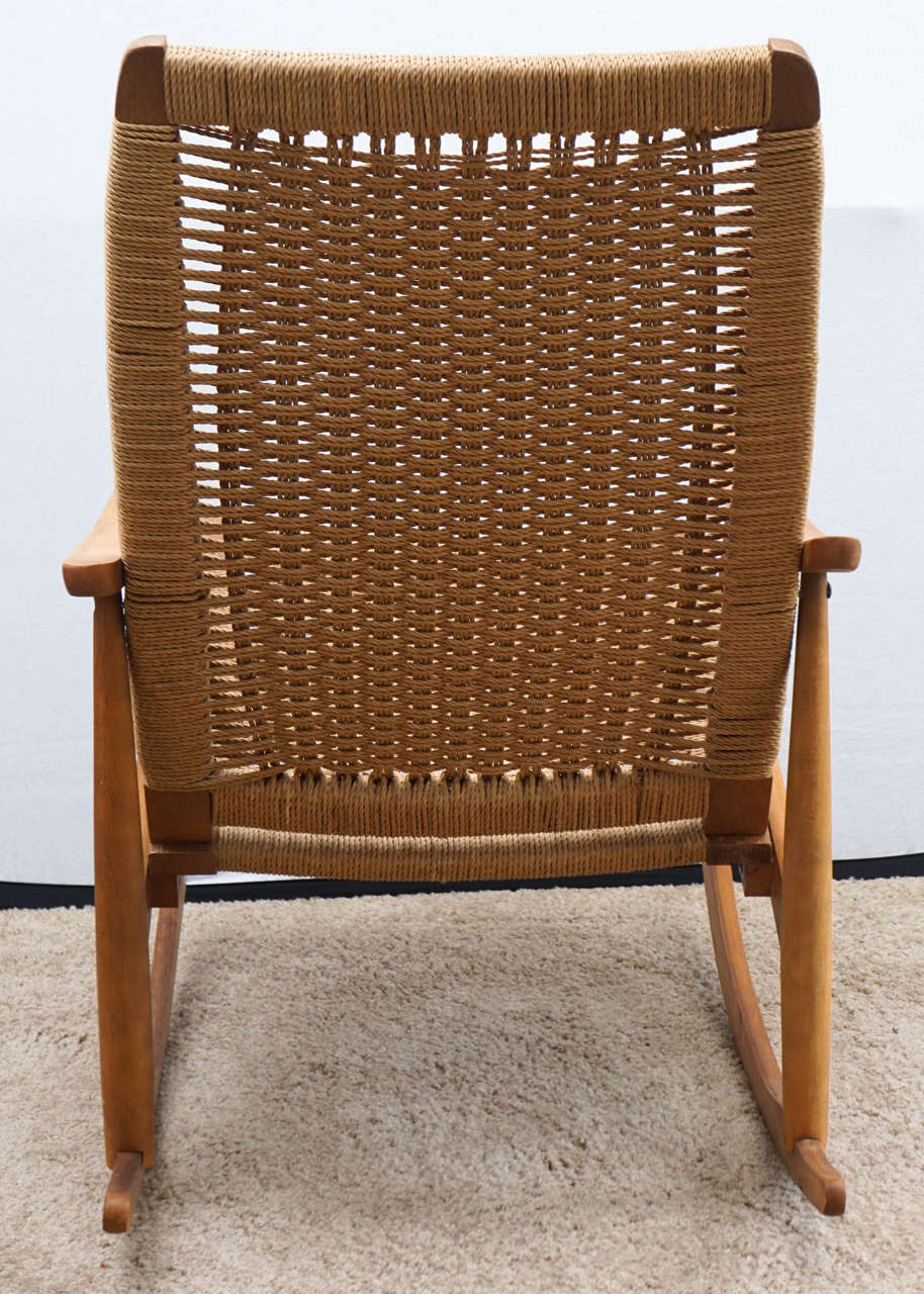 Yugoslavian Rope Rocking Chair, circa 1980 at 1stDibs
