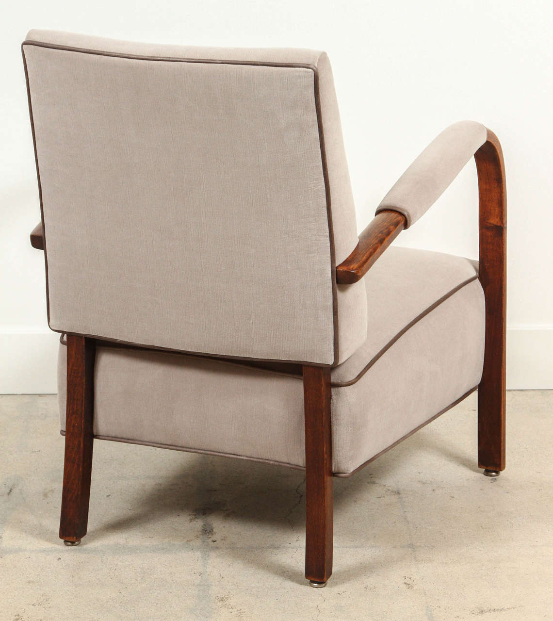 Pair of Bentwood Club Chairs in Leather Trimmed Mohair 2