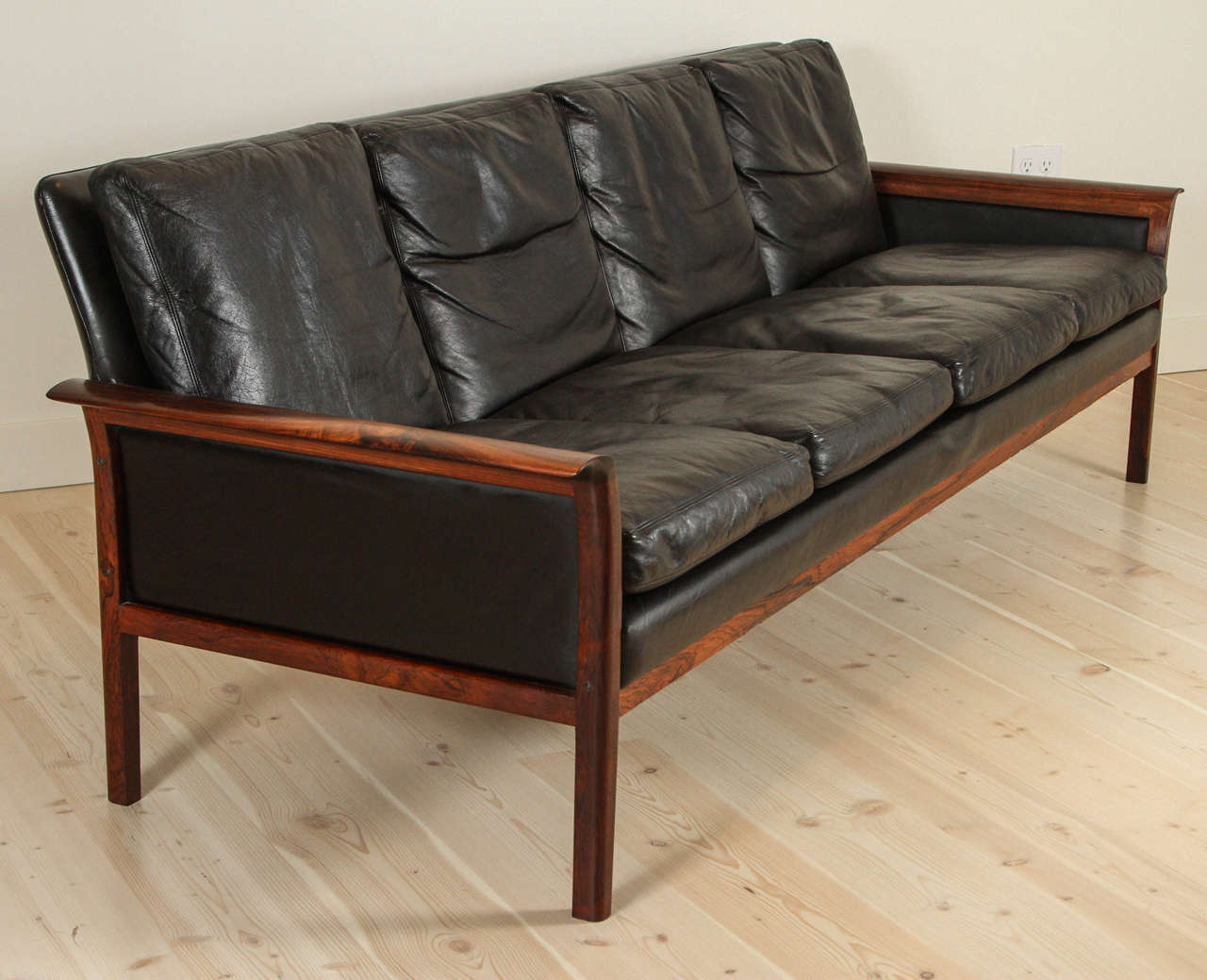 Leather and Rosewood Sofa by Hans Olsen at 1stDibs | hans olsen sofa, hans  olsen leather sofa, rosewood leather sofa