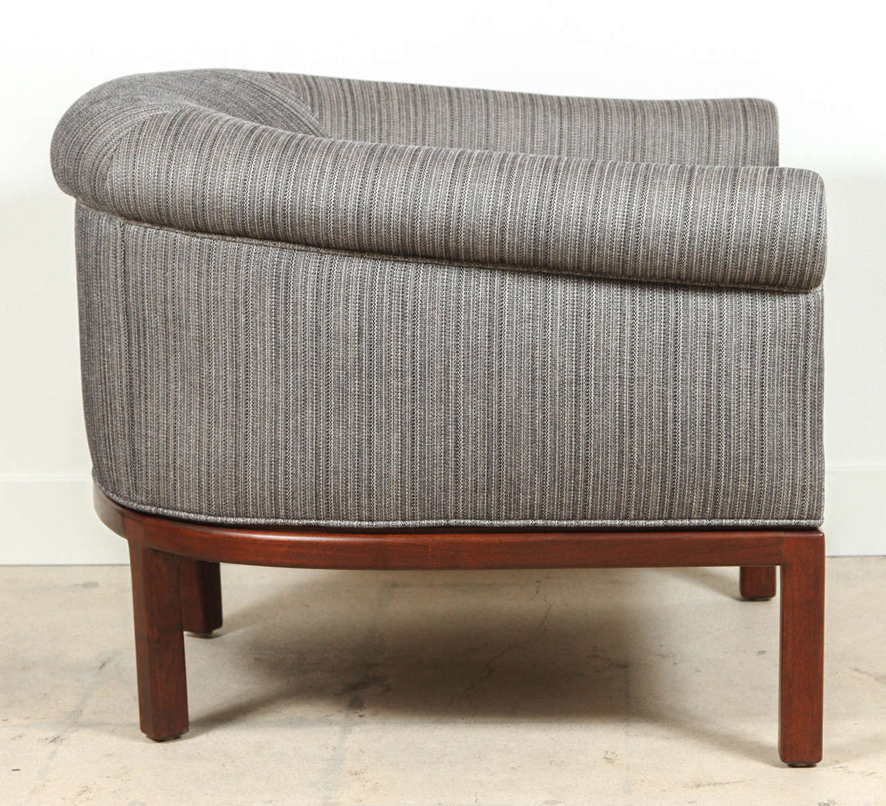 Fabric Pair of Barrel Back Chairs by Jules Heumann for Metropolitan Furniture