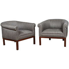 Pair of Barrel Back Chairs by Jules Heumann for Metropolitan Furniture