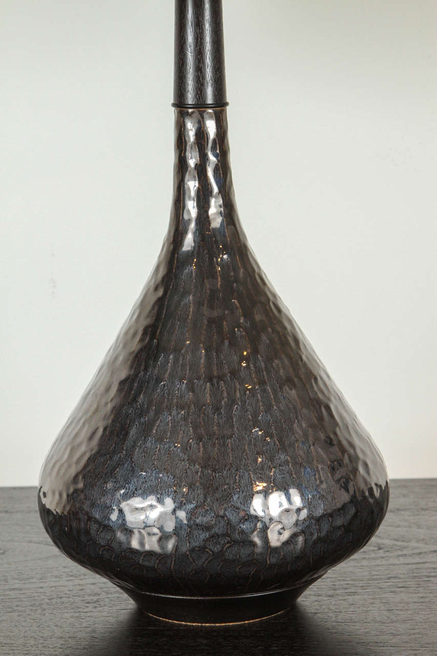 American Carved Miller Lamp in Anthracite by Stone and Sawyer