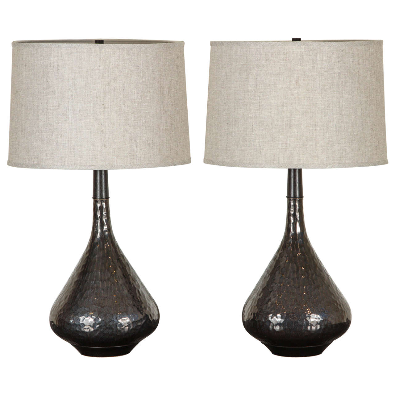 Carved Miller Lamp in Anthracite by Stone and Sawyer