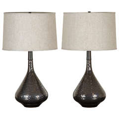 Carved Miller Lamp in Anthracite by Stone and Sawyer