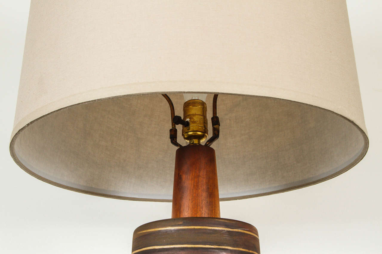 Mid-20th Century Large Ceramic Martz Lamp