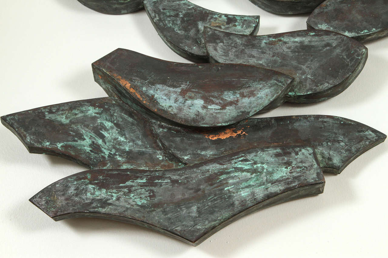 Abstract Bronze Wall Hanging Sculpture In Excellent Condition In Los Angeles, CA