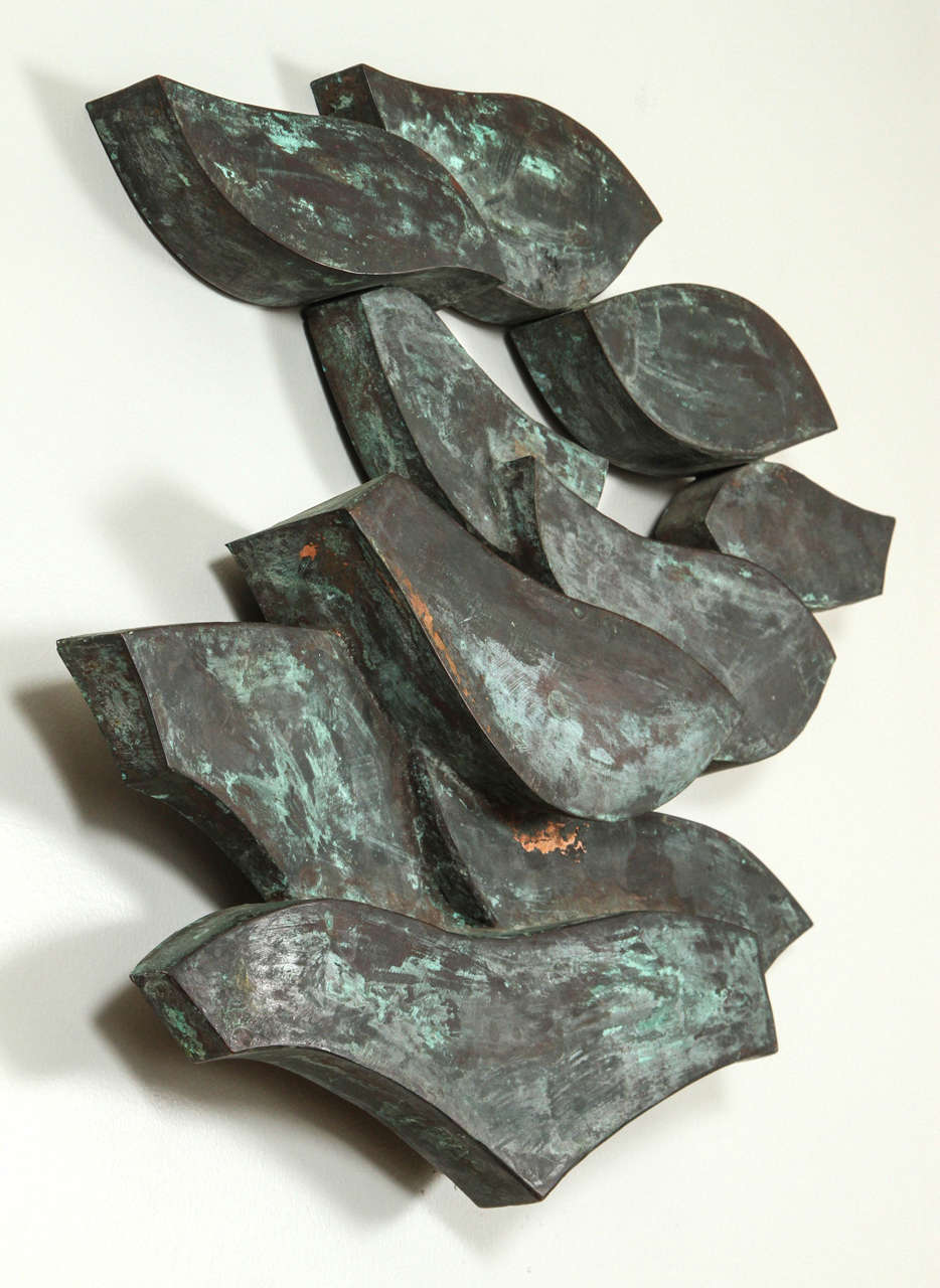 Mid-20th Century Abstract Bronze Wall Hanging Sculpture