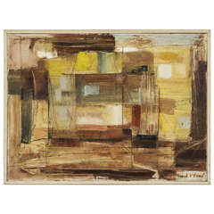 Mid-Century Abstract Painting by Frank Reed