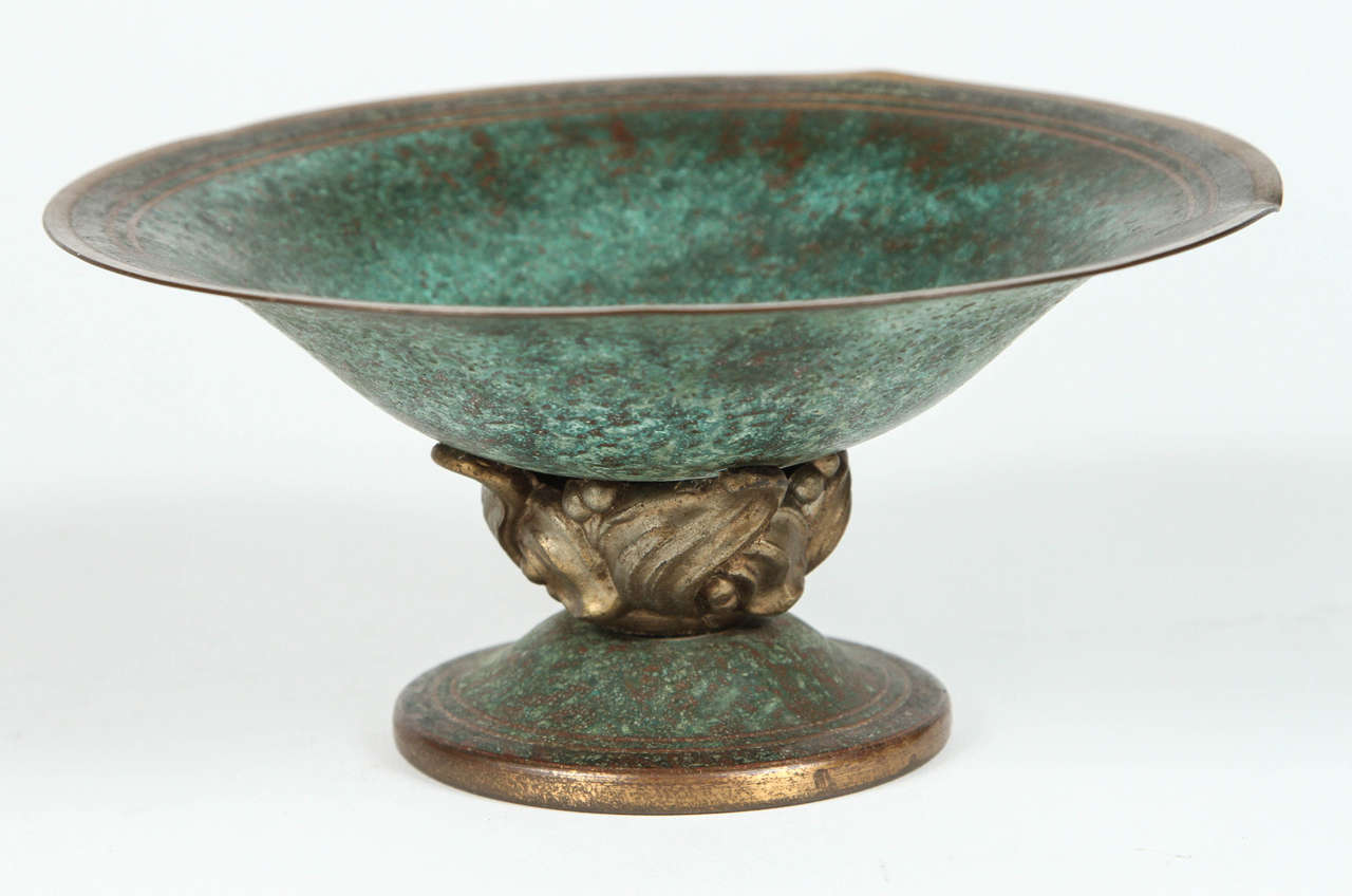 Patinated Collection of Art Deco Carl Sorensen Bronze Vessels For Sale