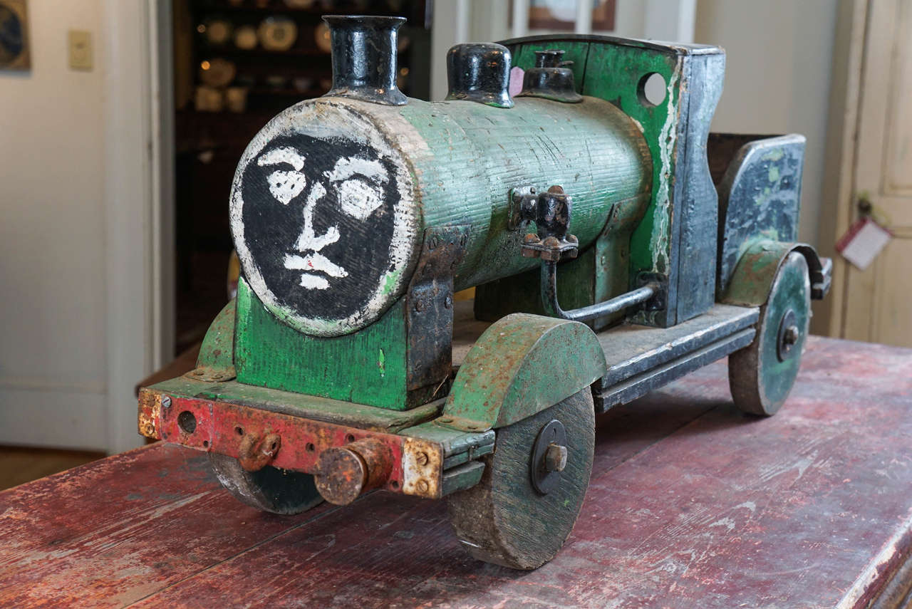 French Green Painted Toy Train
