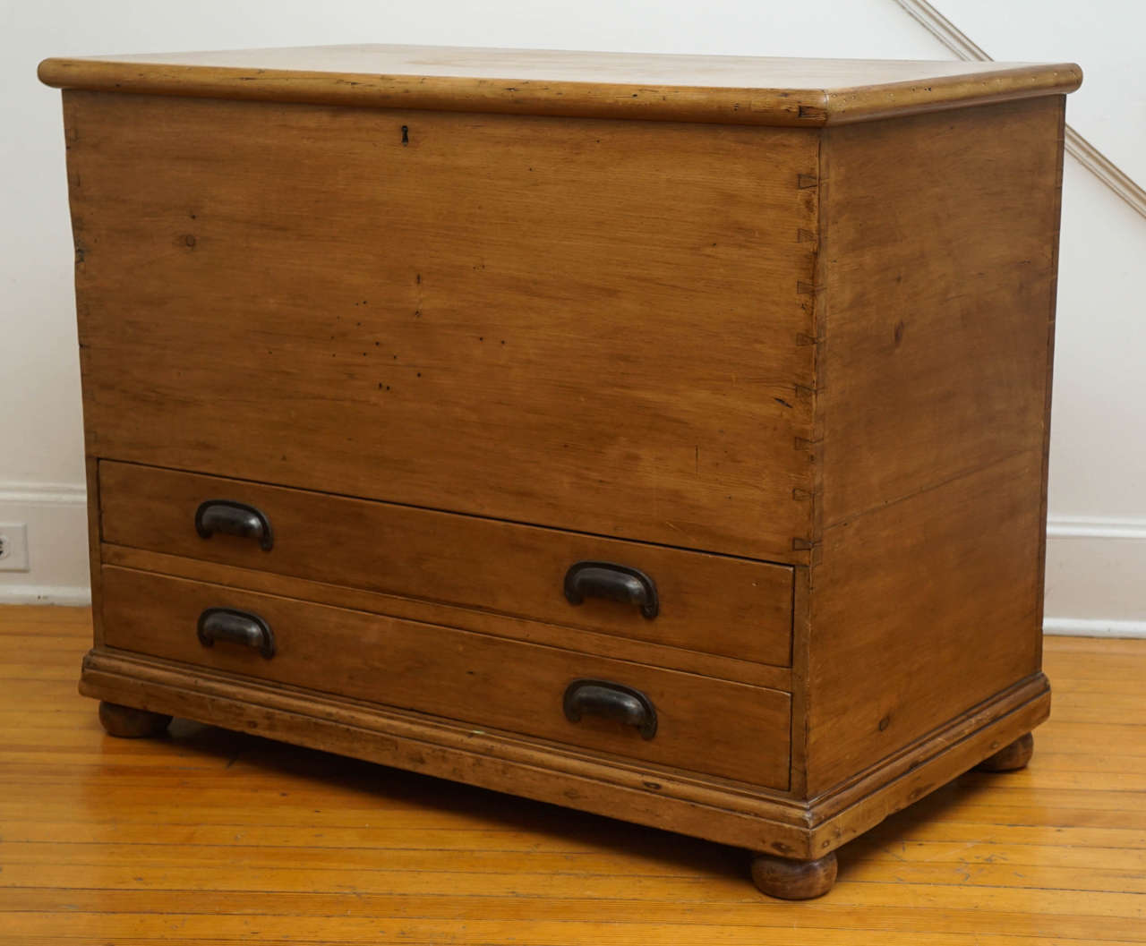 English Mule Chest with Storage Lid and 2 Drawers