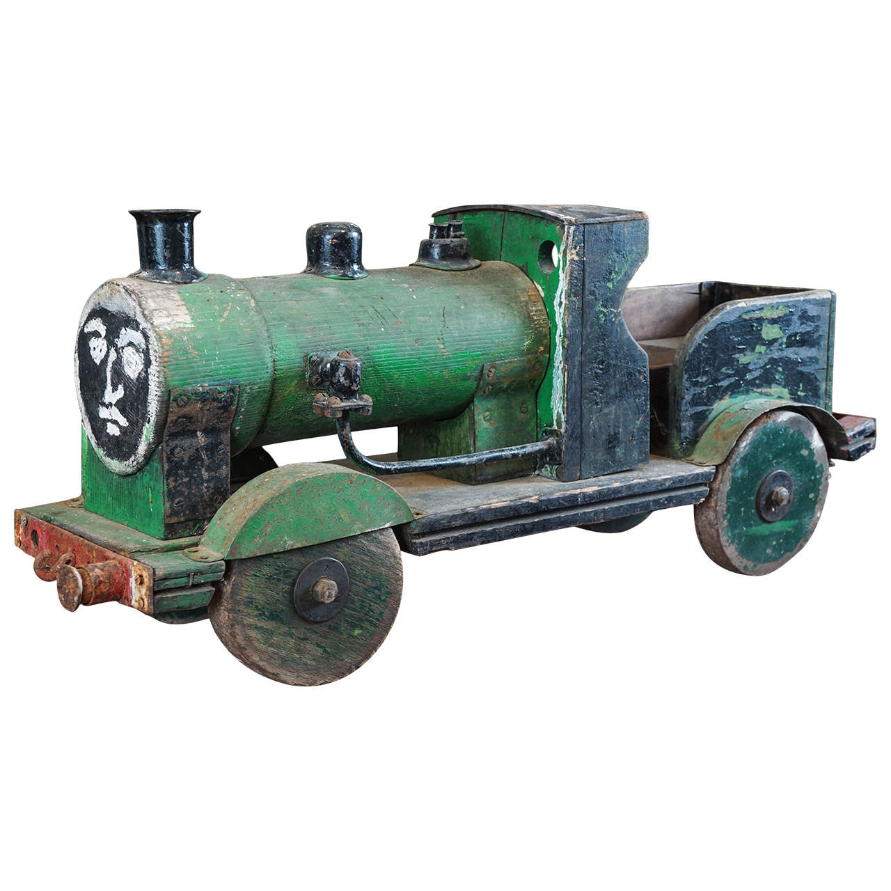 Green Painted Toy Train at 1stDibs