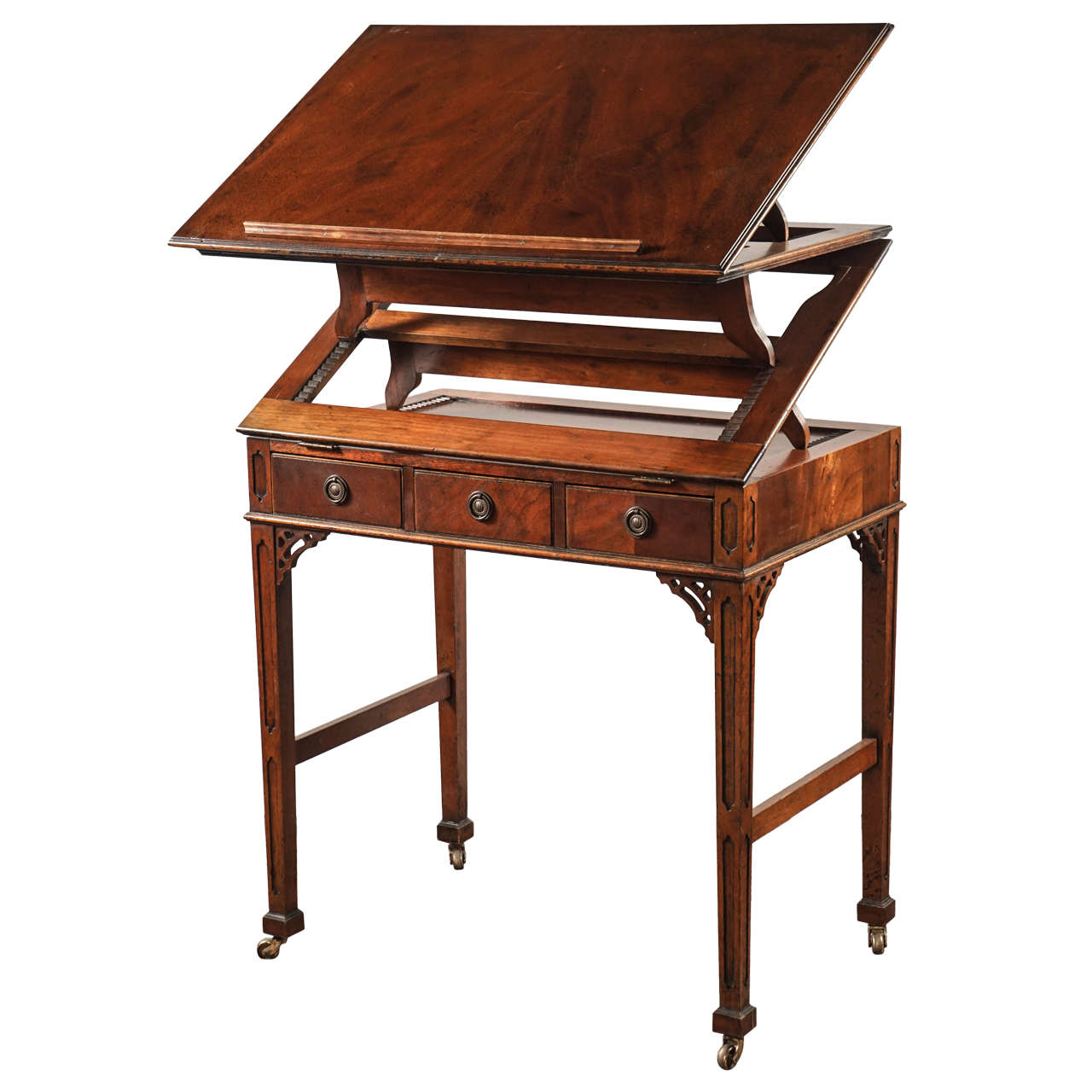 19th Century English Mahogany Architect's Table For Sale