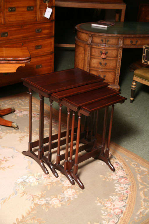 English Nest of Quartetto Tables in Mahogany