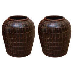 Large Pair of Chinese Pots