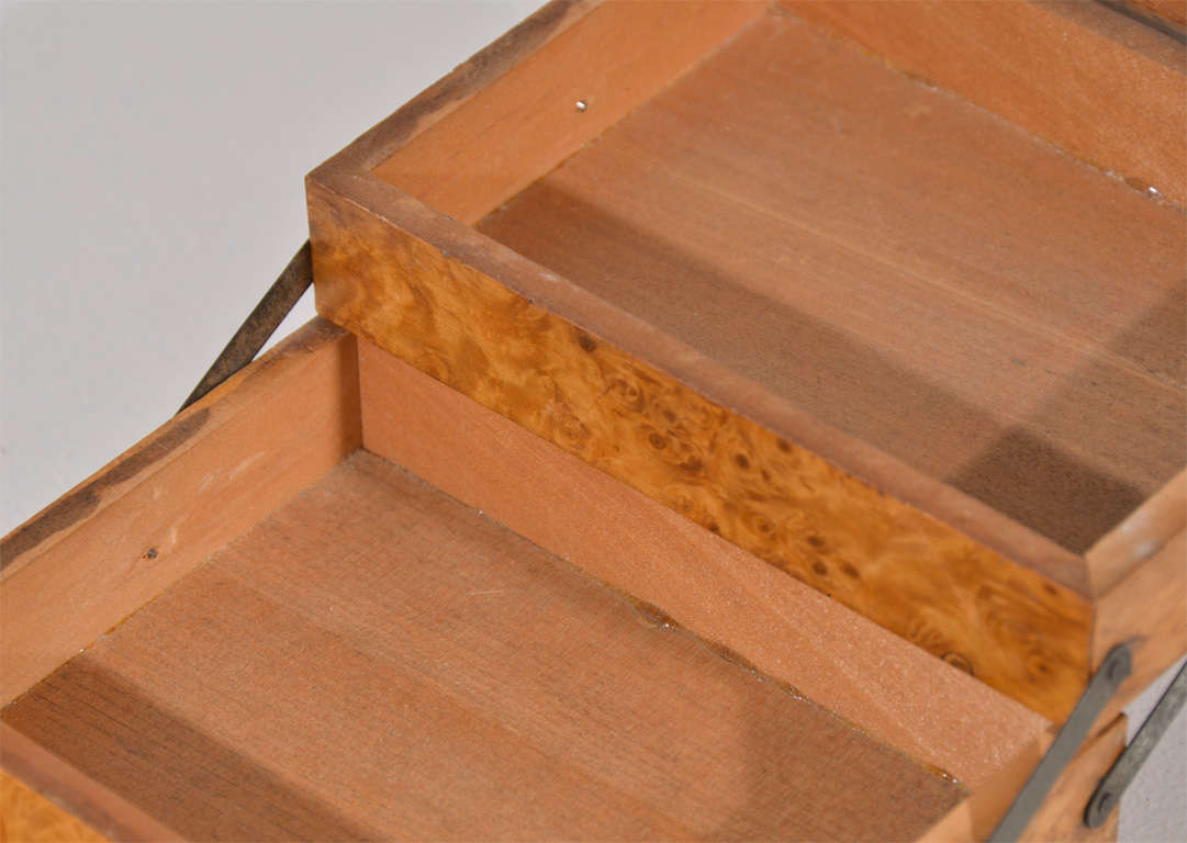 Brass Burl Wood Expandable Box
