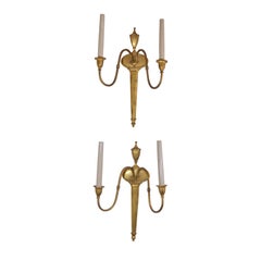 Pair of French Gilt Bronze Classical Sconces