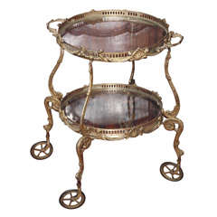 Antique 19th Century Bronze/Glass Table
