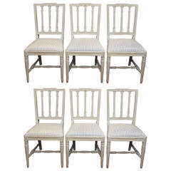 Set of Six Gustavian Style Dining Chairs