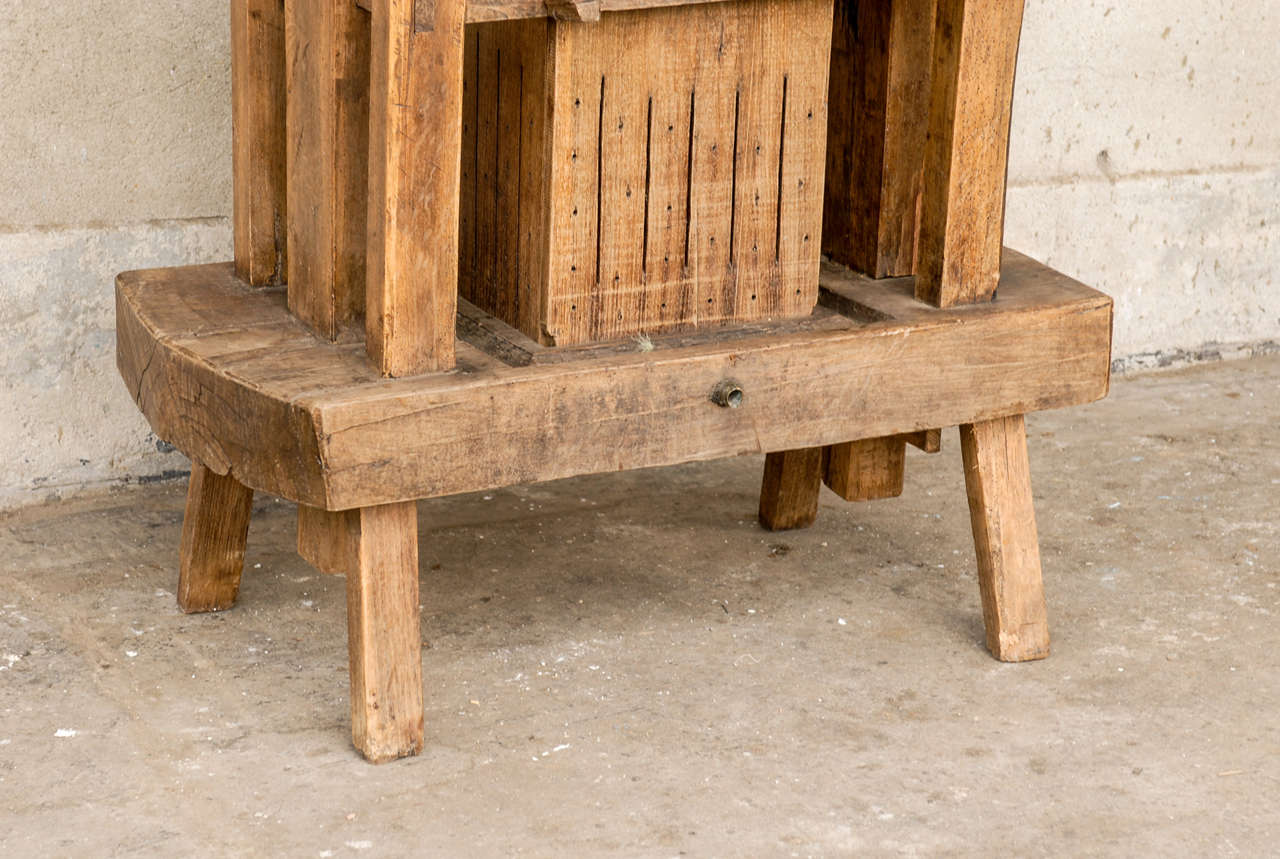 antique wooden wine press