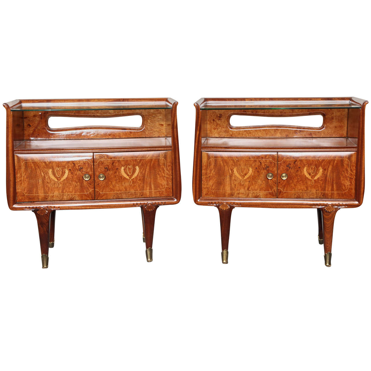 Pair of Dassi et Figli Night Tables Made in Milan For Sale