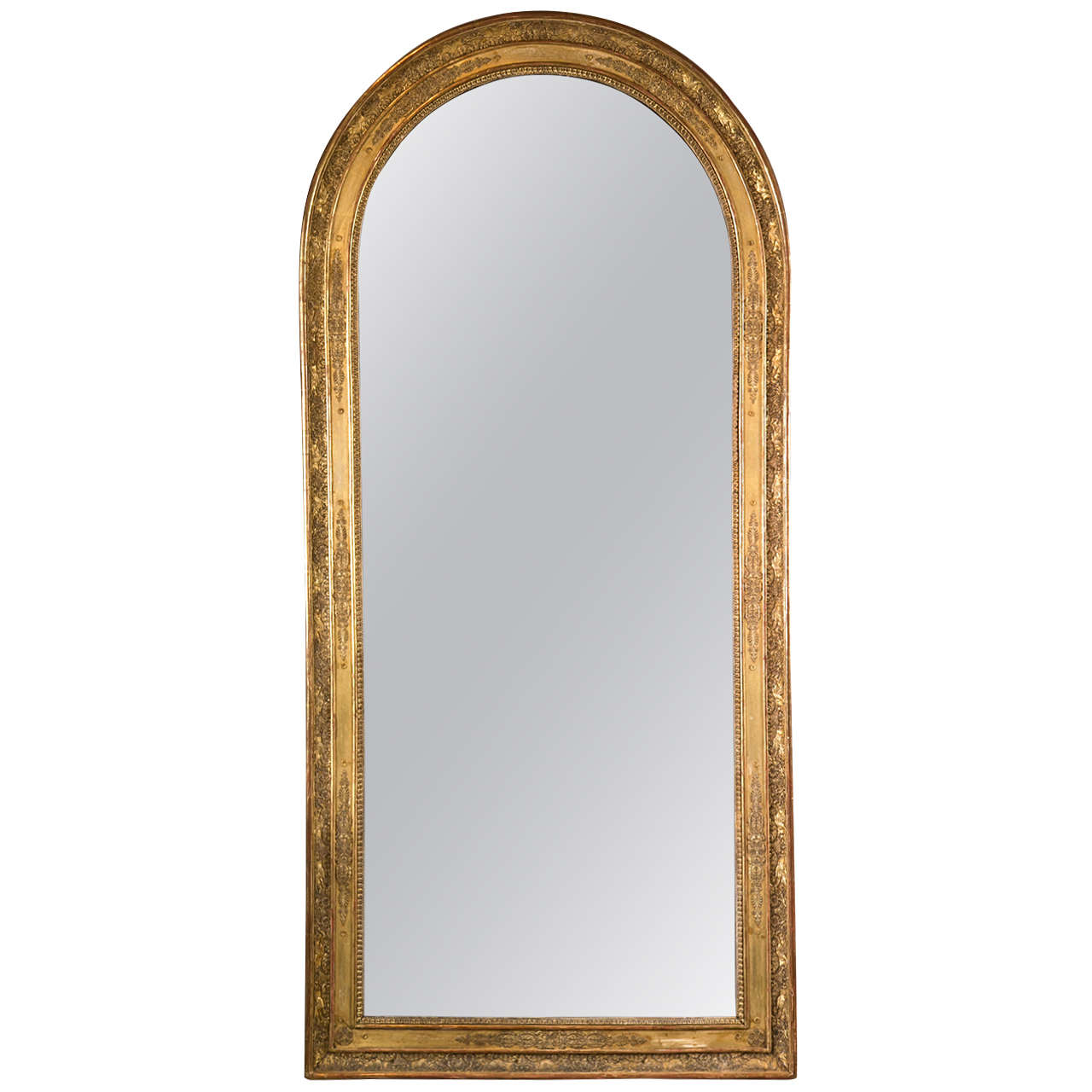 French Empire Giltwood Mirror, Large Scale