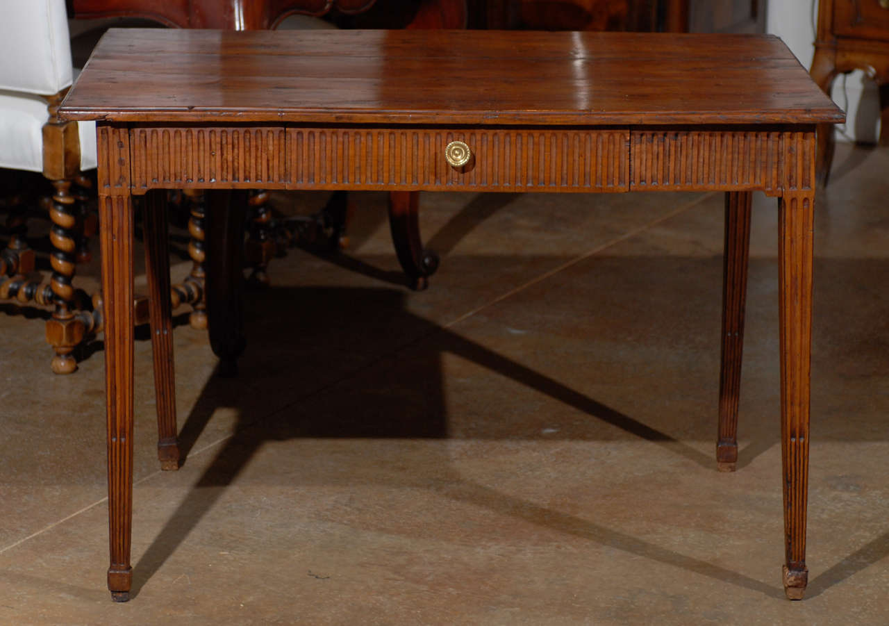 Louis XVI Period French Late 18th Century Side Table with Fluted Tapering Legs 4