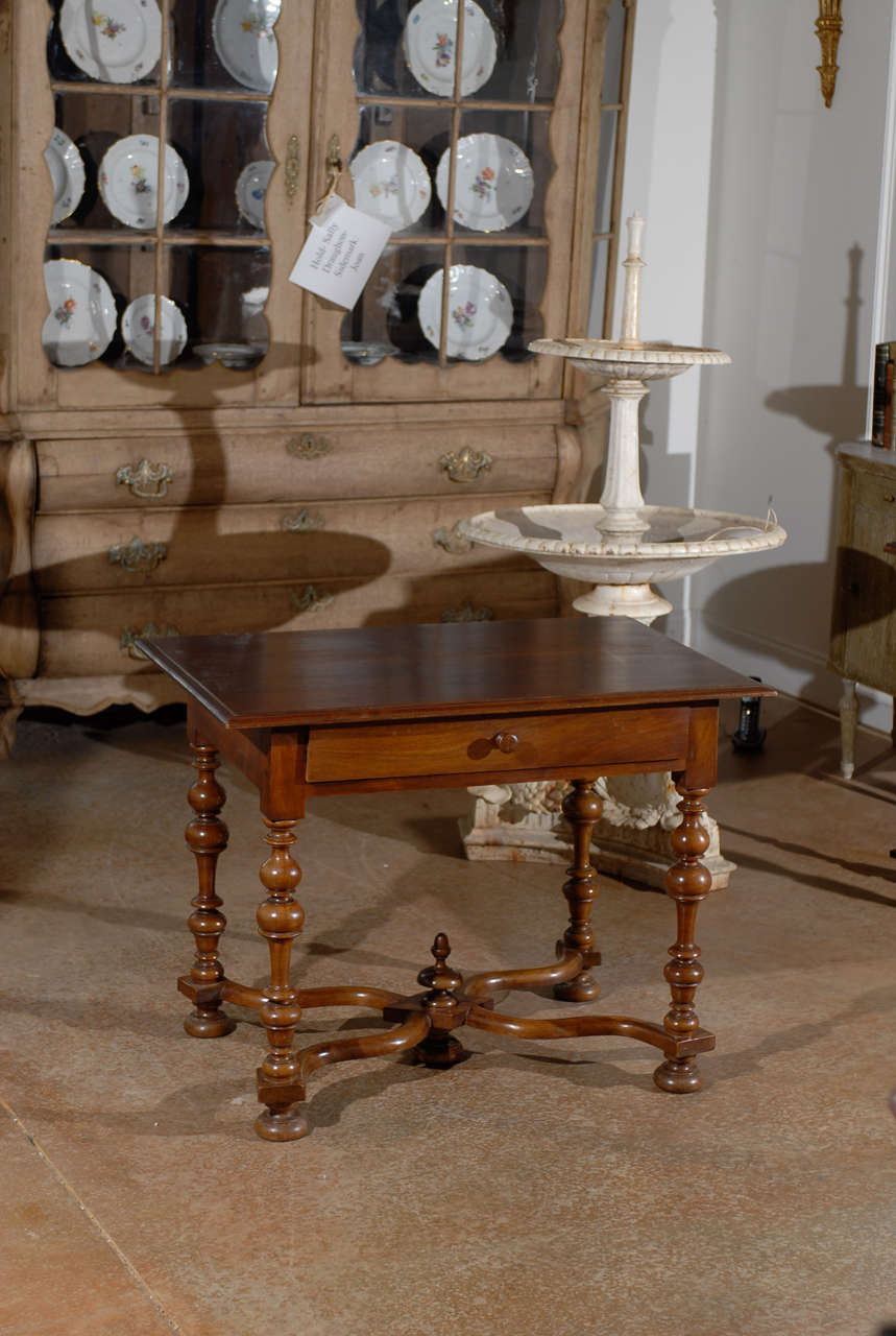 French Pair of Louis XIII Style Walnut Tables