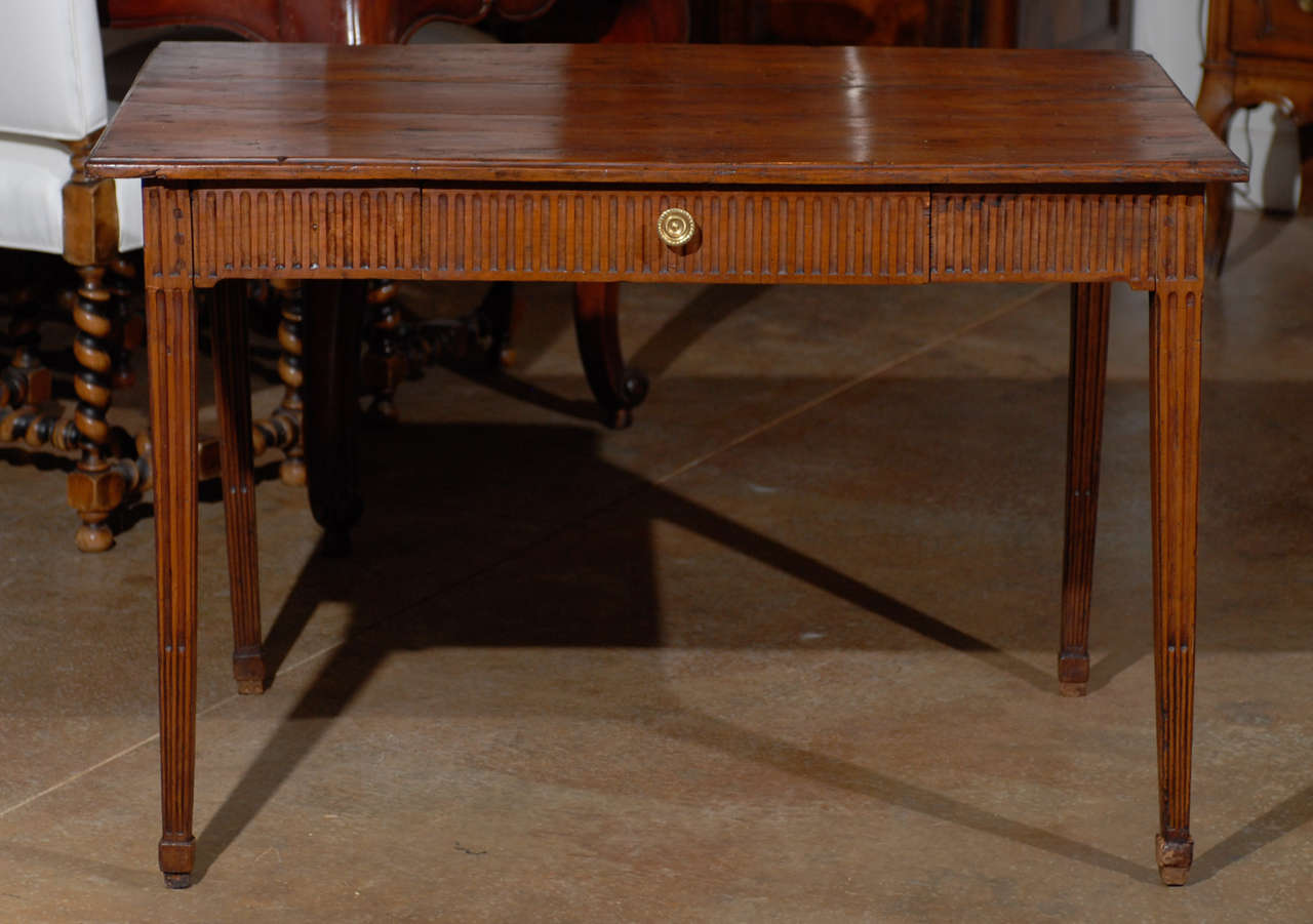 Late Table Louis XVI Period French Late 18th Century Side Table with Fluted ...