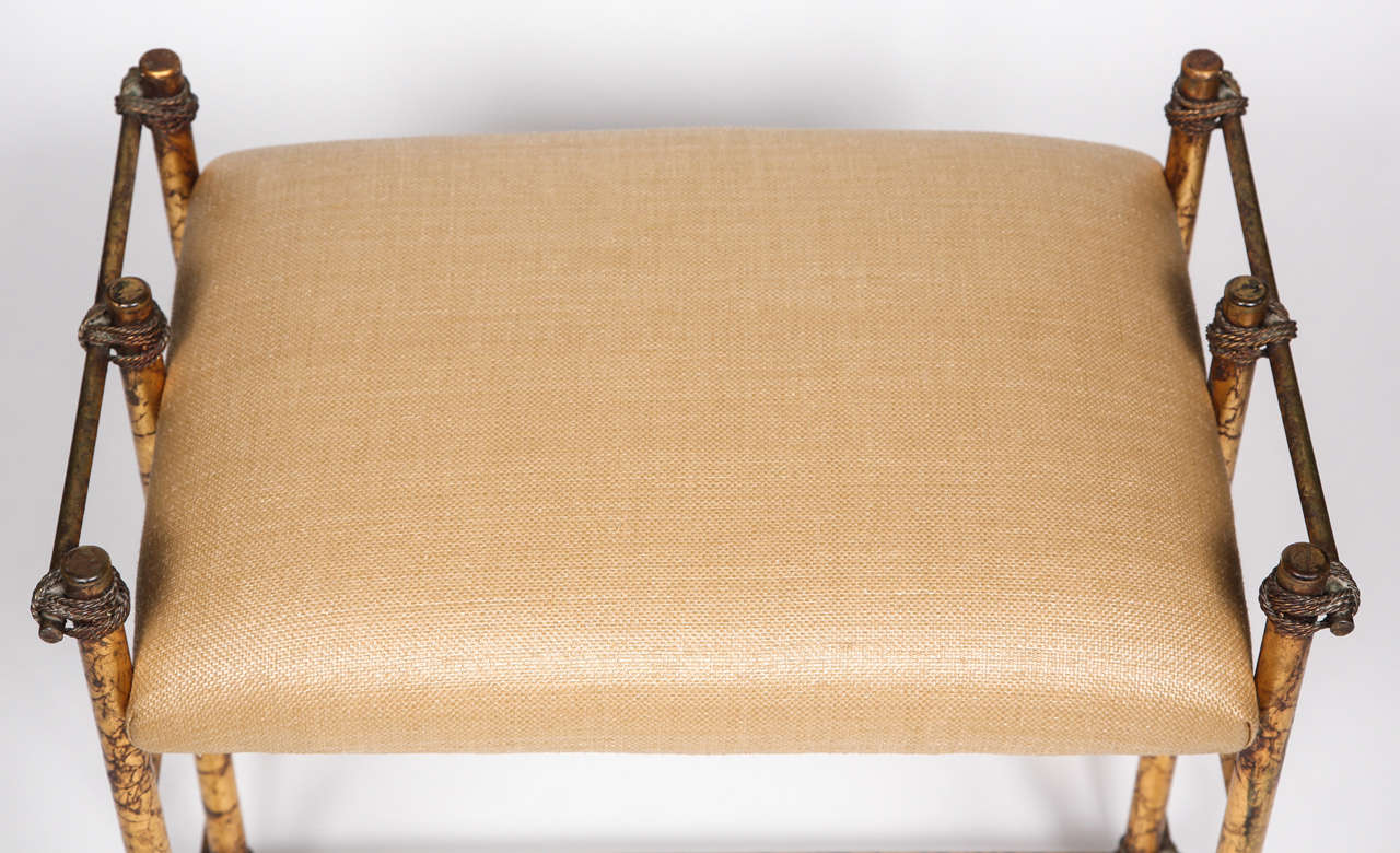 Vintage Gold Stool In Excellent Condition In Pasadena, CA