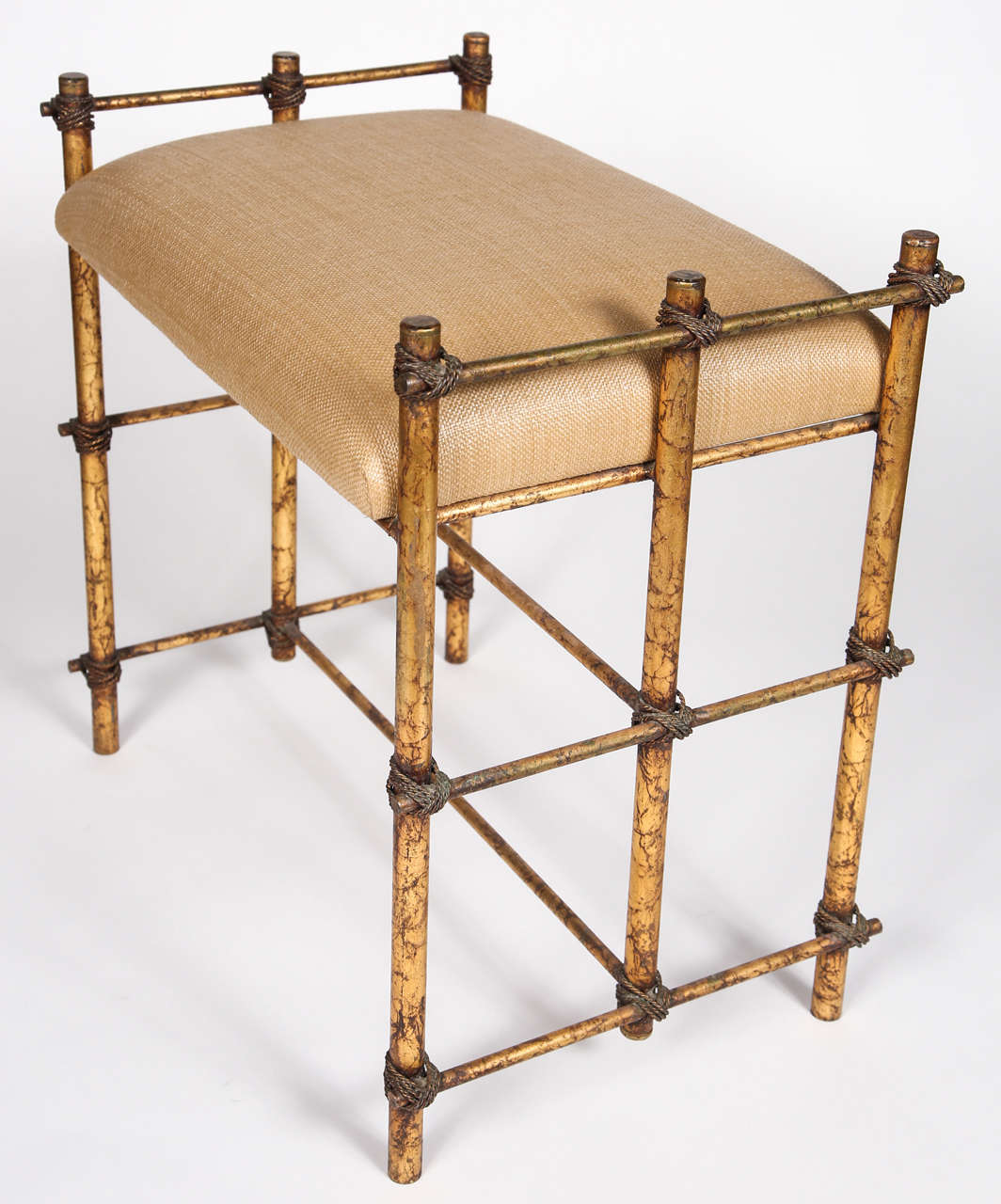 Mid-20th Century Vintage Gold Stool