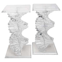 Pair of Lucite Pedestals - Table Base