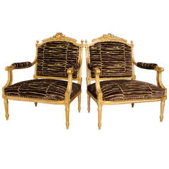 Pair of Italian Gilt Armchairs
