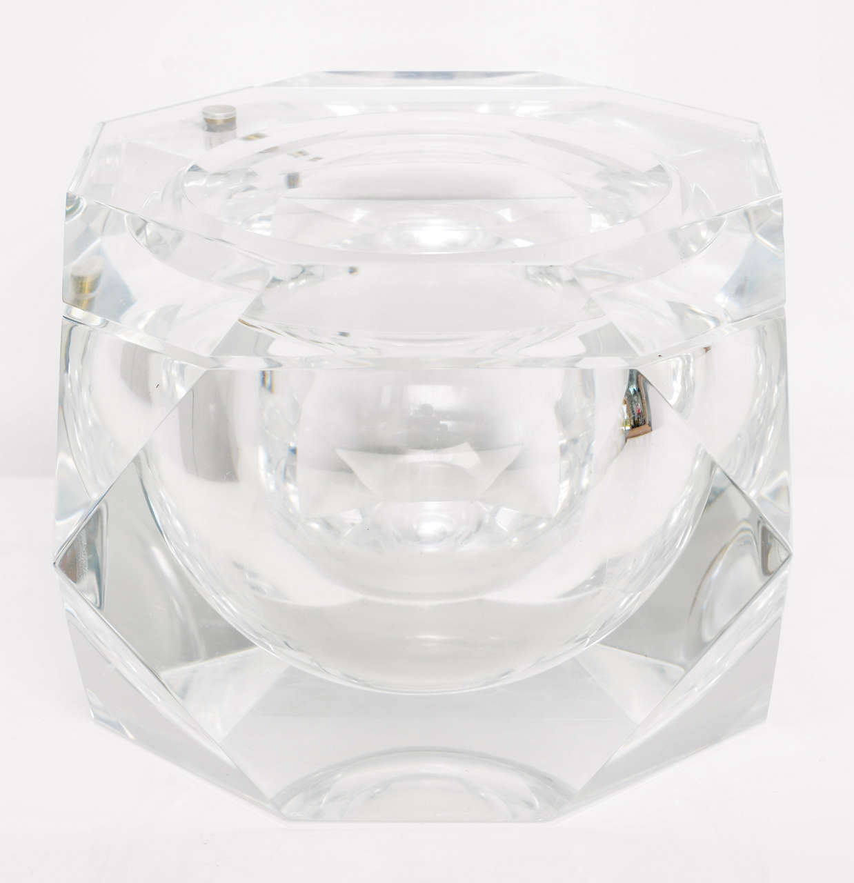Large Vintage Faceted Lucite Ice Bucket Box at 1stDibs vintage