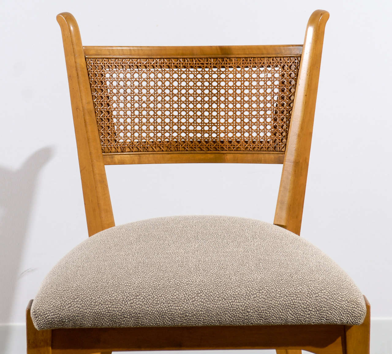 Mid-Century Modern Stellar Set of 4 Cane Back Chairs by Edmond Spence For Sale