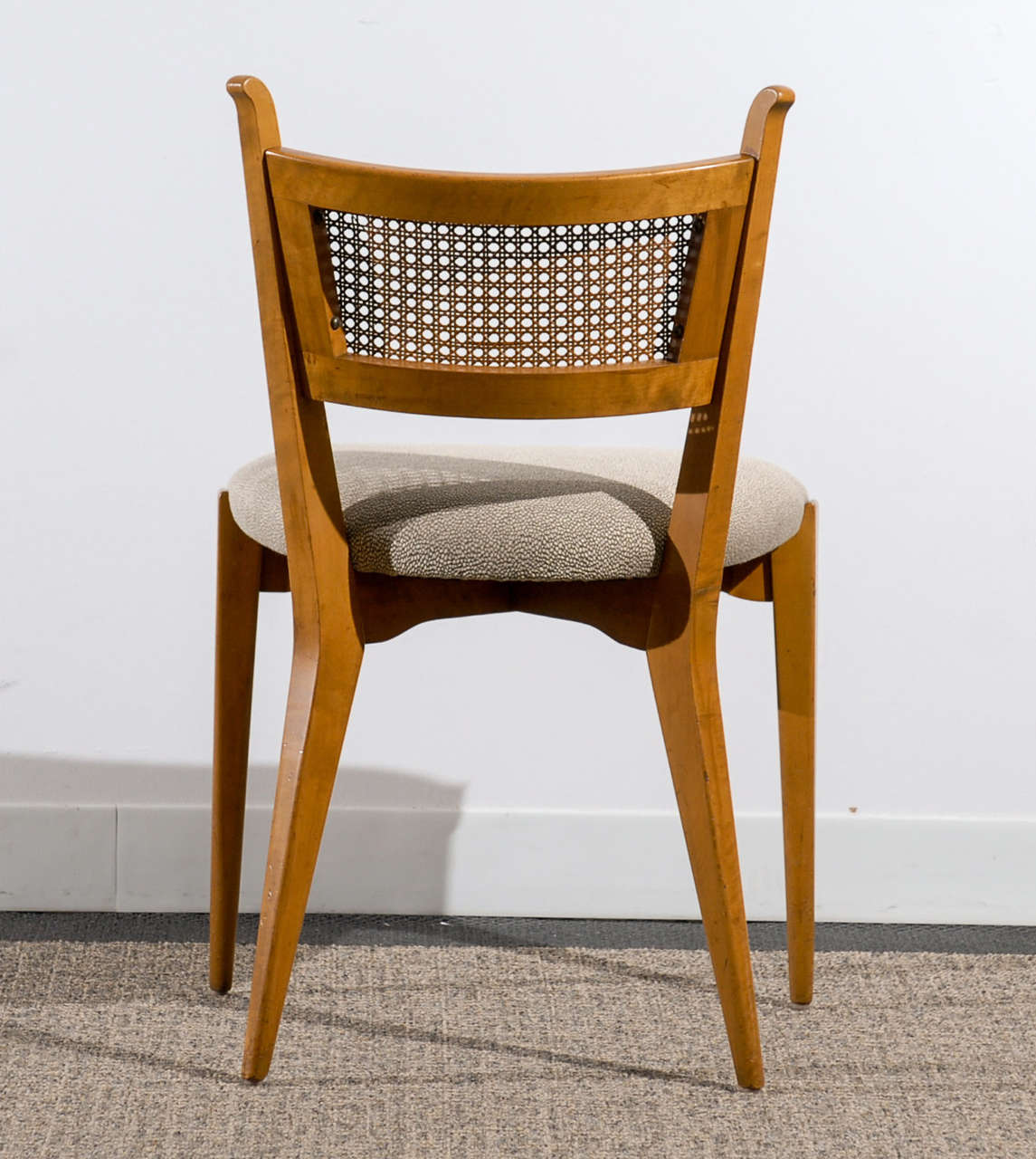 Stellar Set of 4 Cane Back Chairs by Edmond Spence In Excellent Condition For Sale In Atlanta, GA