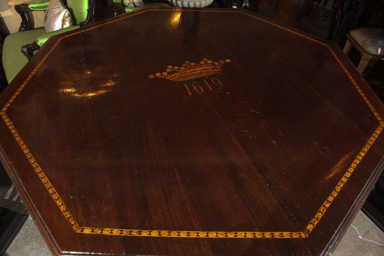 Italian Large, Antique, Inlaid Center Table