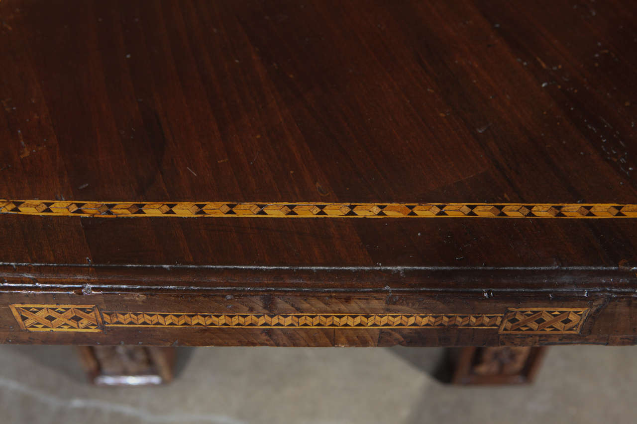 Hand-Carved Large, Antique, Inlaid Center Table
