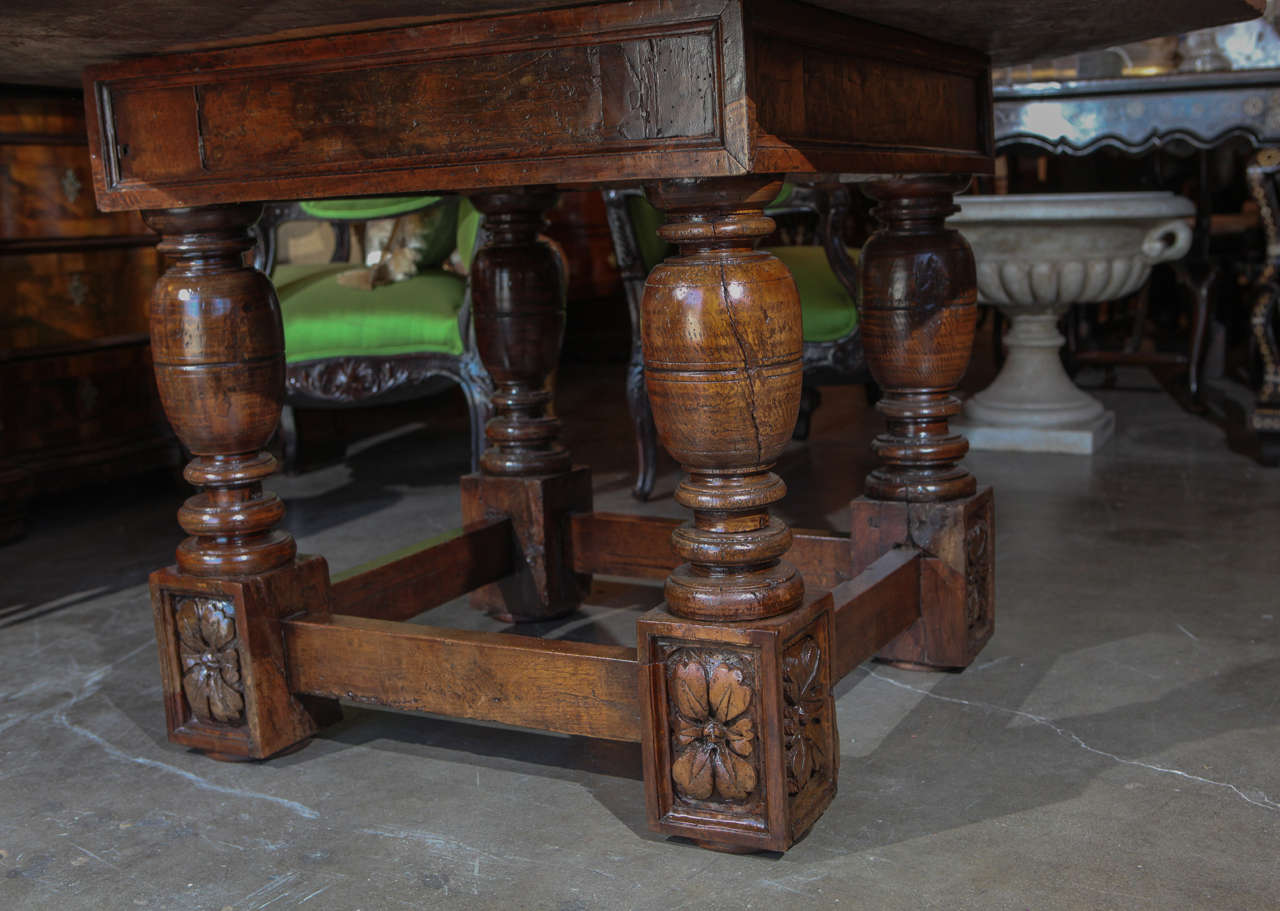 Large, Antique, Inlaid Center Table In Good Condition In Newport Beach, CA