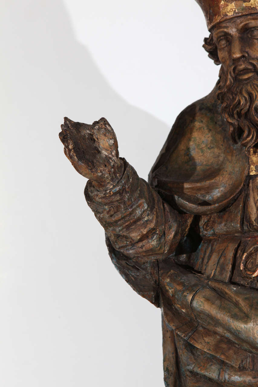 Italian 16th Century Wood Statue of a Bishop