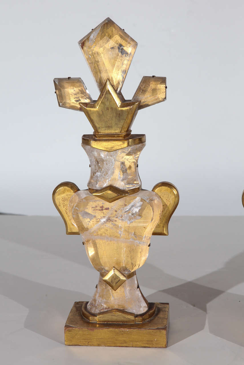 Mid-20th Century Mid-Century, French, Crystal Garnitures