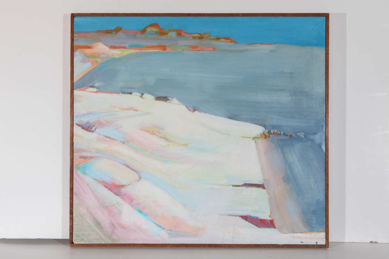Signed and dated, 1972 oil-on-canvas painting by noted, Australian artist Grace C. Smith (1892-1984). Titled on verso: “View of Tran Peak from Pt. Sol”