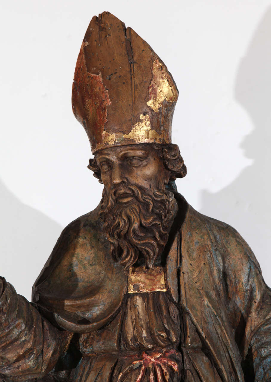 16th Century Wood Statue of a Bishop at 1stDibs | wooden statues for ...