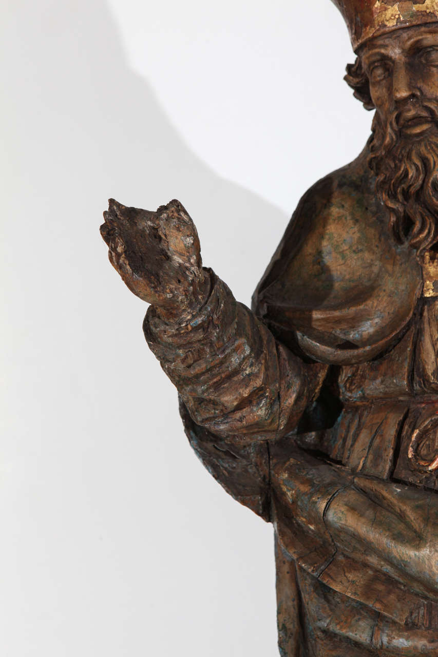 16th Century Wood Statue of a Bishop at 1stDibs | wooden statues for ...